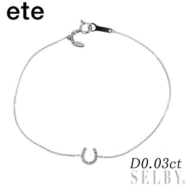 ete Pt900/ Pt850 ダイヤモンド ブレスレット 0.03ct 馬蹄