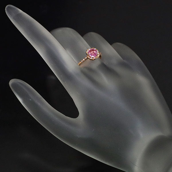 Ponte Vecchio K18PG Pink Sapphire Diamond Ring 0.63ct D0.08ct 