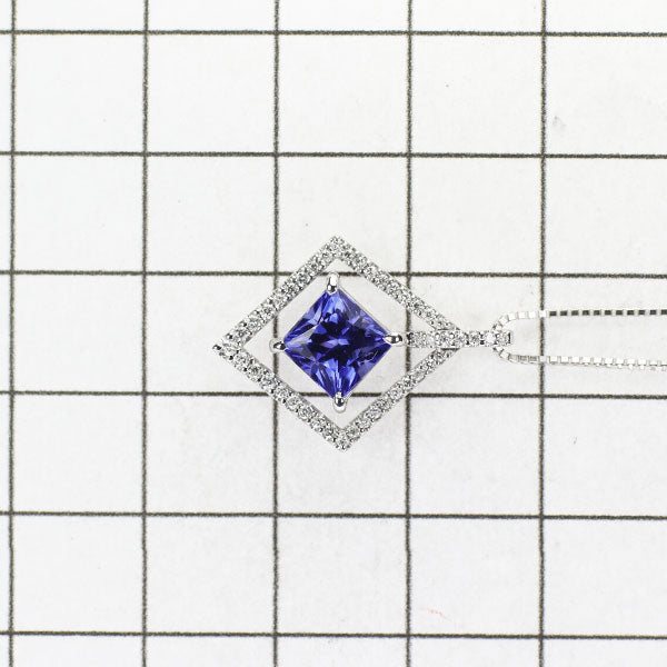 Pt900/ Pt850 Tanzanite Diamond Pendant Necklace 1.97ct D0.20ct 