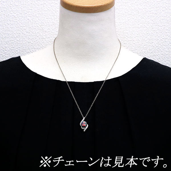 Pt900 ブラックオパール ダイヤモンド ペンダントトップ 1.28ct D0.16ct