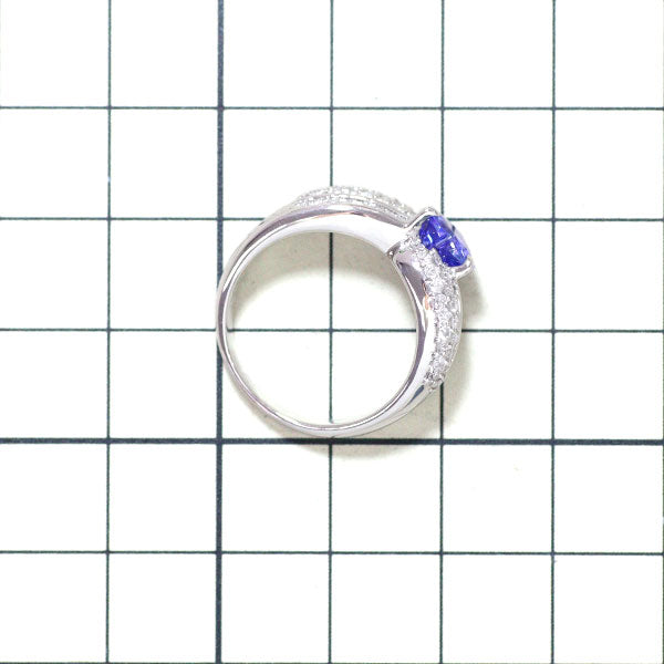 Mitsukoshi Pt900 Heart Shape Tanzanite Diamond Ring 1.15ct D0.80ct 
