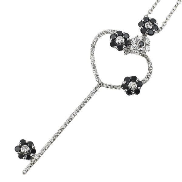 Ponte Vecchio K18WG Diamond Pendant Necklace 0.89ct Heart Key 