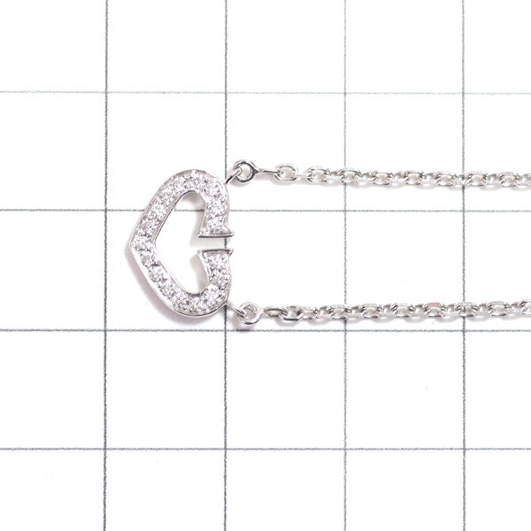 Cartier K18WG Diamond Pendant Necklace C Heart 