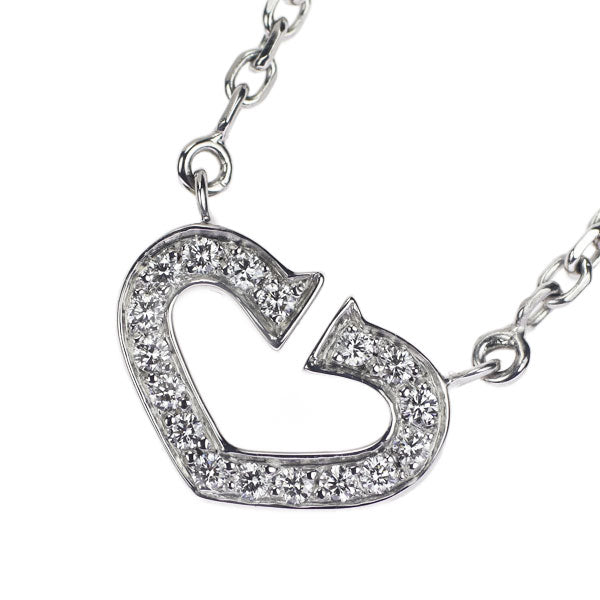 Cartier K18WG Diamond Pendant Necklace C Heart 