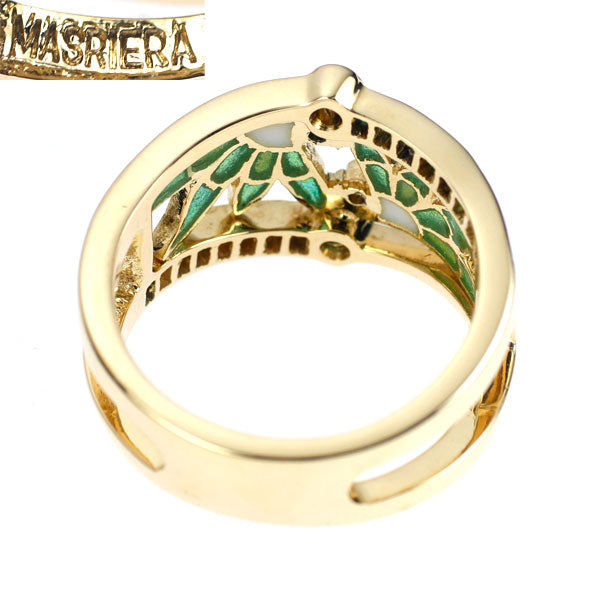 Mariella Enamel/K18YG Emerald Diamond Ring 