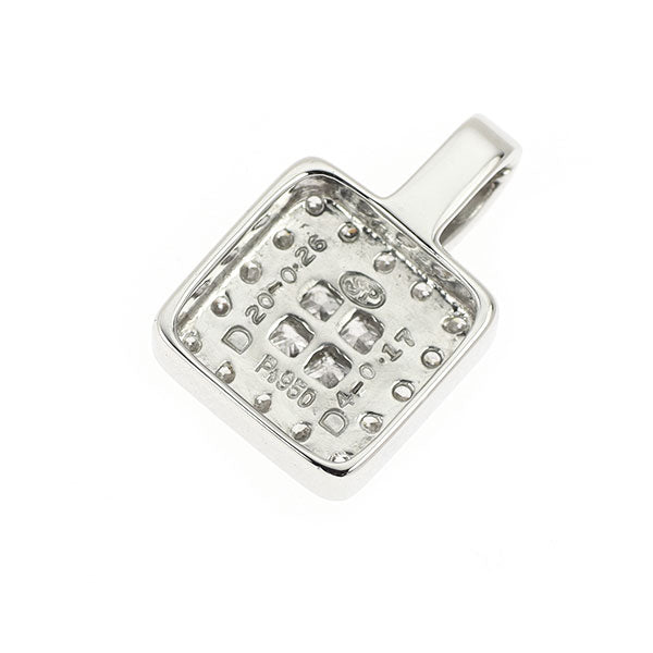 Pt950 プリンセスカット ダイヤモンド ペンダントトップ 0.17ct D0.26ct