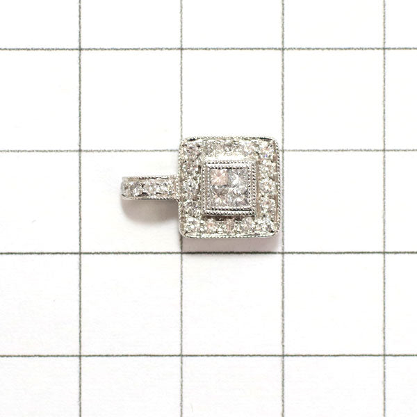 Pt950 Princess Cut Diamond Pendant Top 0.17ct D0.26ct 