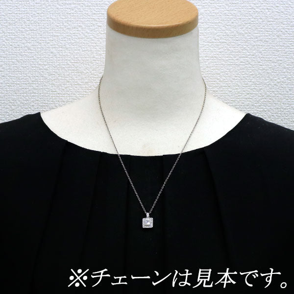 Pt950 プリンセスカット ダイヤモンド ペンダントトップ 0.17ct D0.26ct