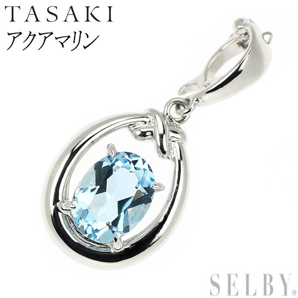 Tasaki Pearl K14WG Aquamarine Pendant Top 
