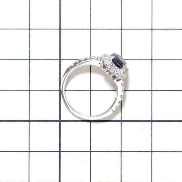 Pt900 Purple Spinel Diamond Ring 1.738ct D0.75ct 