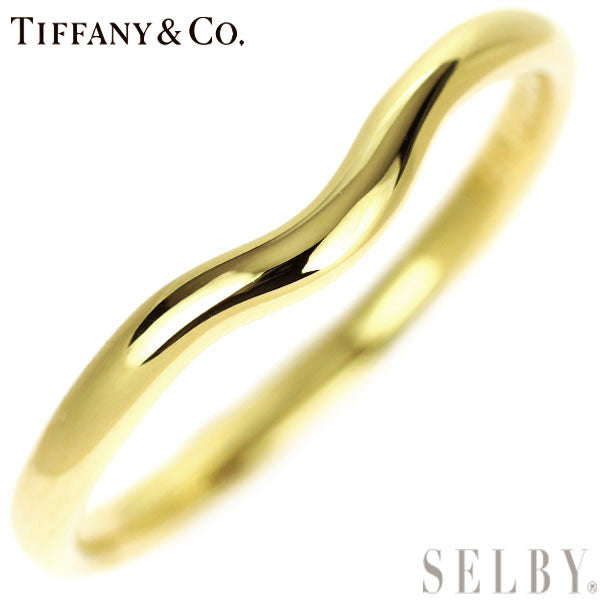 Tiffany K18YG ring curved band 