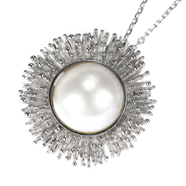 Mikimoto K14WG Mabe Pearl Pendant Necklace, Diameter approx. 14.4mm, Vintage 