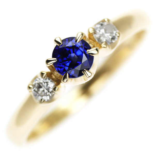 4℃ K18YG Sapphire Diamond Ring 