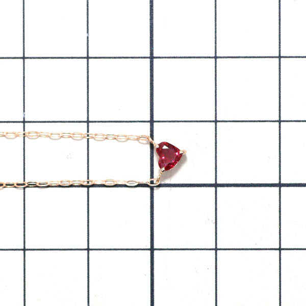 Brand new K18PG heart-shaped ruby ​​pendant necklace 0.365ct 