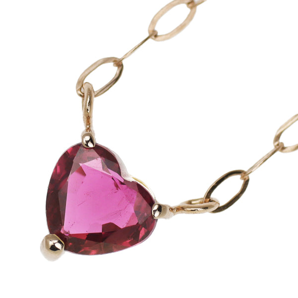 New K18PG Heart Shape Ruby Pendant Necklace 0.288ct 