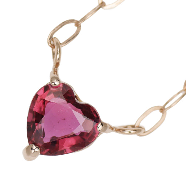 Brand new K18PG heart-shaped ruby ​​pendant necklace 0.210ct 