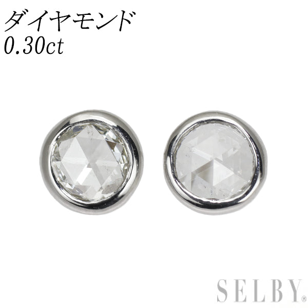 新品 Pt900 ローズカット ダイヤモンド ピアス 0.30ct – セルビー