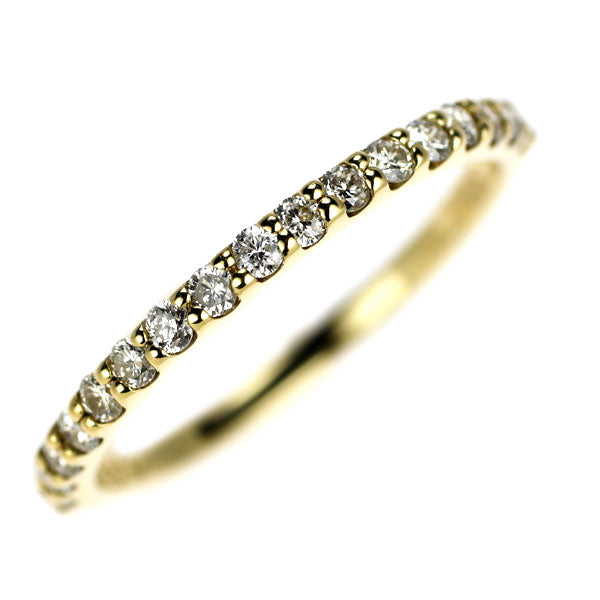 Kumikyoku K18YG Diamond Ring 0.20ct Half Eternity Pinky 