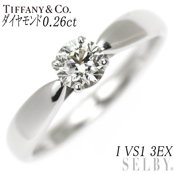 Tiffany Pt950 Diamond Ring 0.26ct I VS1 3EX Harmony 