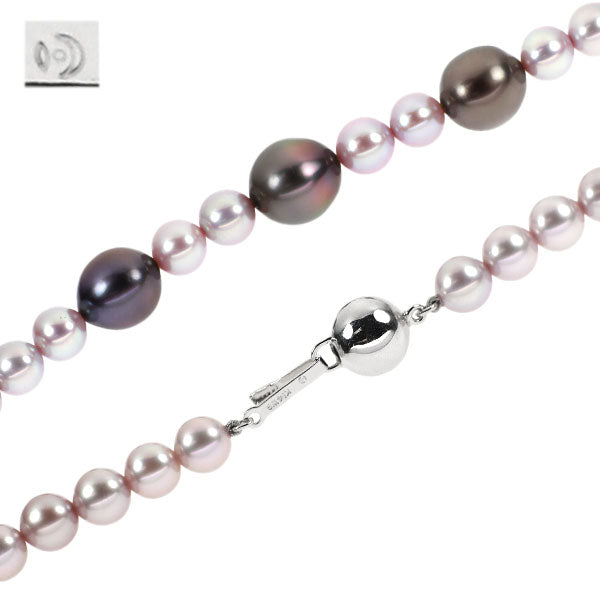 Tasaki Pearl K14WG Black/Freshwater Pearl Necklace Diameter approx. 6.5-10.8mm 