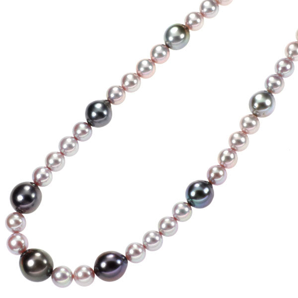 Tasaki Pearl K14WG Black/Freshwater Pearl Necklace Diameter approx. 6.5-10.8mm 