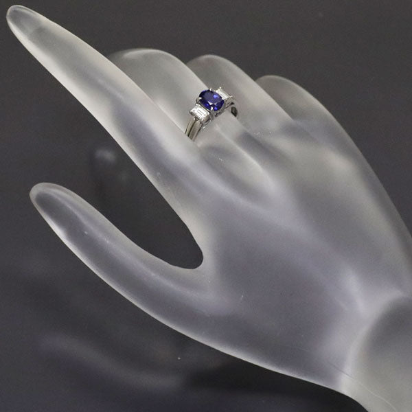 MIKIMOTO Pt900 Madagascar Royal Blue Sapphire Diamond Ring #11.0 S1.05ct /0.43ct 《Selby Ginza Store》 [S, Like New, Polished] [Used] 