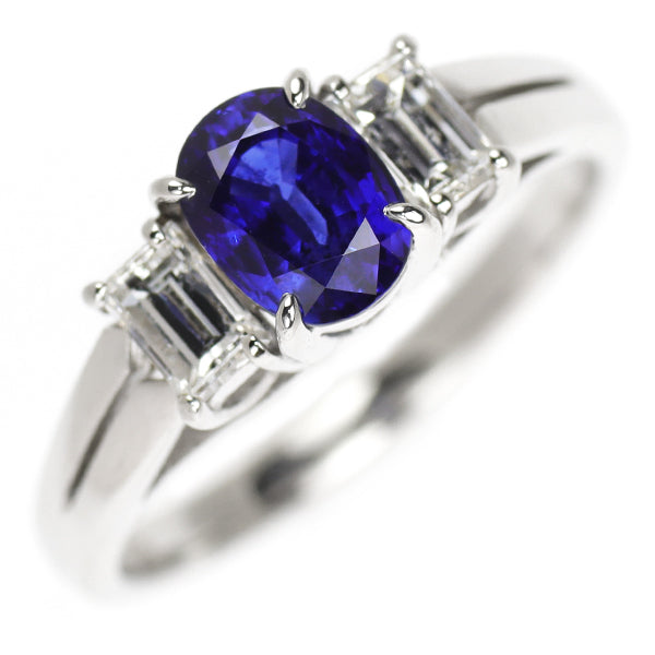 MIKIMOTO Pt900 Madagascar Royal Blue Sapphire Diamond Ring #11.0 S1.05ct /0.43ct 《Selby Ginza Store》 [S, Like New, Polished] [Used] 