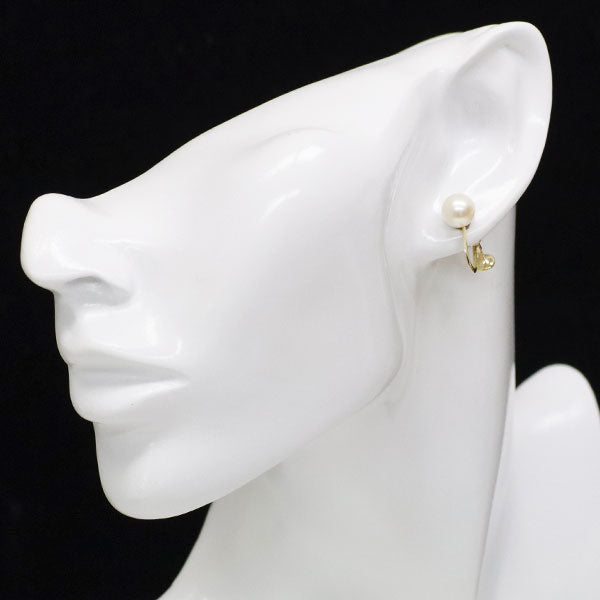 MIKIMOTO K14YG Akoya pearl earrings, diameter approx. 7.6-7.7mm 