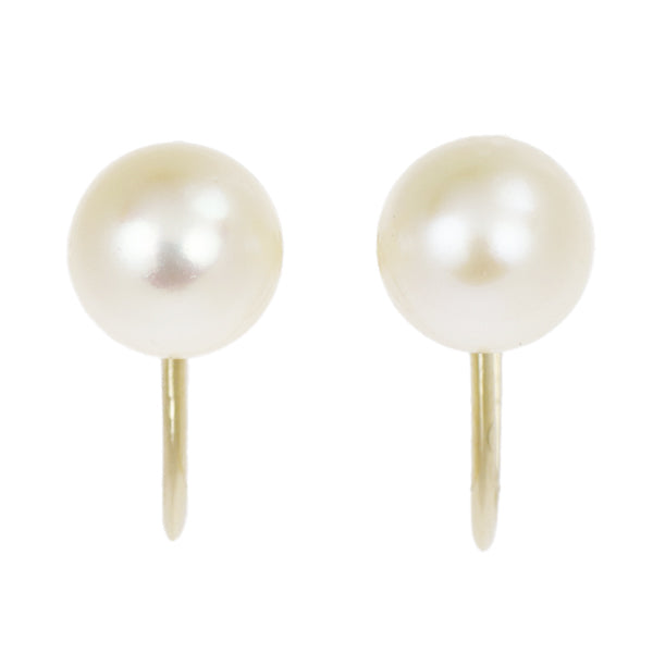 MIKIMOTO K14YG Akoya pearl earrings, diameter approx. 7.6-7.7mm 