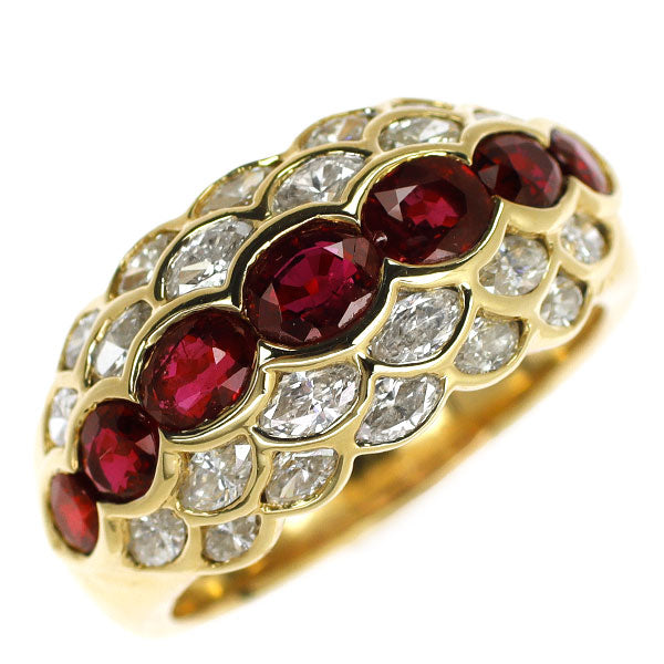 Yves Saint Laurent K18YG Ruby Diamond Ring 2.36ct D1.17ct 