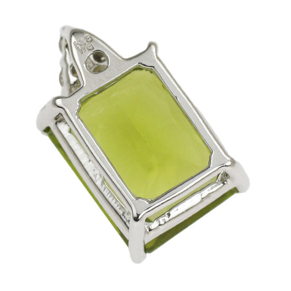 K18WG Peridot Diamond Pendant Top 3.66ct D0.05ct 