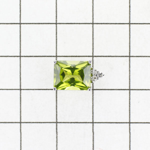 K18WG Peridot Diamond Pendant Top 3.66ct D0.05ct 