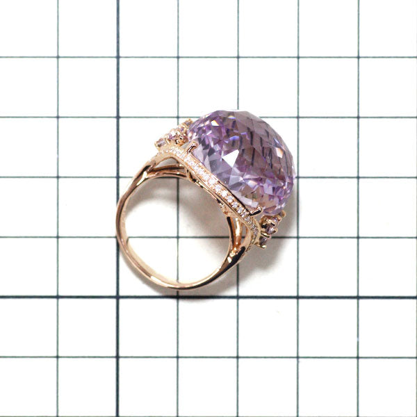 K18PG Amethyst Diamond Ring 35.05ct D0.31ct 