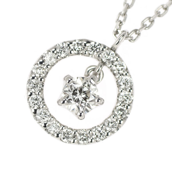 wish upon a star K18WG ダイヤモンド ペンダントネックレス 0.091ct 