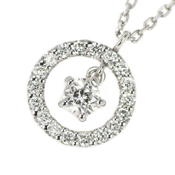 Wish Upon a Star K18WG Diamond Pendant Necklace 0.091ct D0.08ct The Little Prince Model 