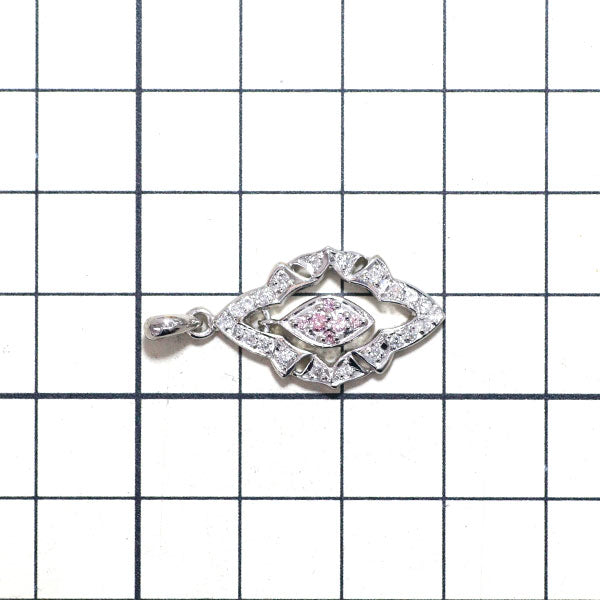 希少 Pt900 天然ピンク カラーレス ダイヤモンド ペンダントトップ 0.28ct