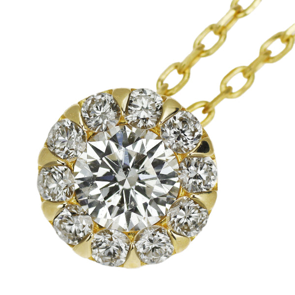 Vendome Aoyama K18YG Diamond Pendant Necklace 0.152ct D0.10ct Garland 