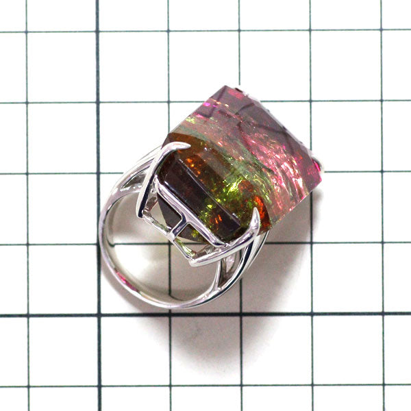 Pt900 Bicolor Tourmaline Ring 60.464ct 