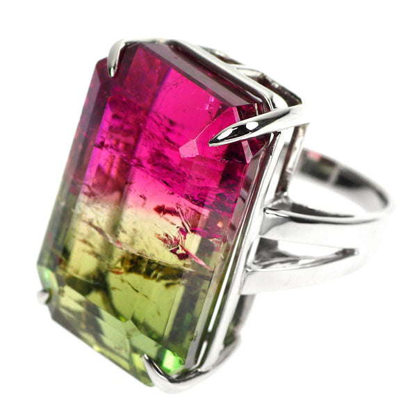 Pt900 Bicolor Tourmaline Ring 60.464ct 