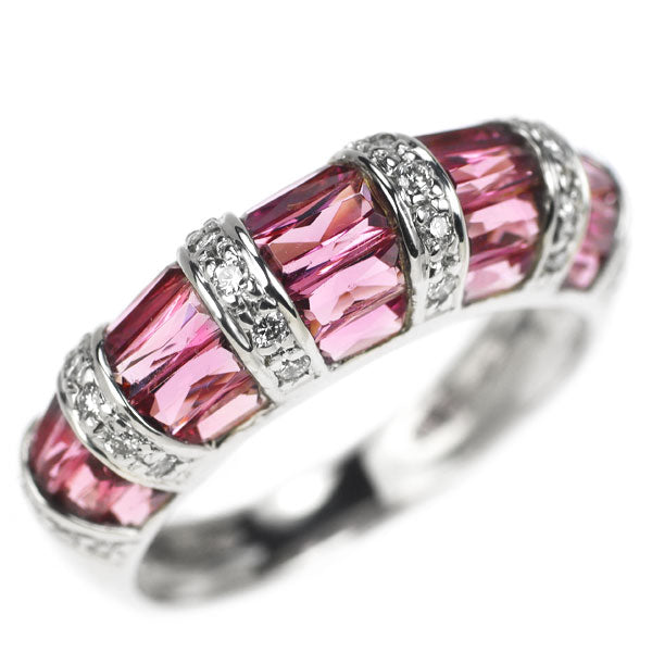 Ponte Vecchio K18WG Pink Tourmaline Diamond Ring 2.46ct D0.18ct 