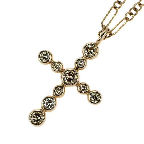 Kashikei K18BG Brown Diamond Pendant Necklace 0.40ct Cross 