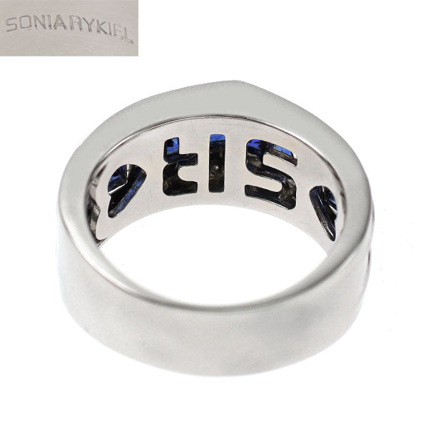 Sonia Rykiel Pt950 Sapphire Diamond Ring 1.35ct D0.18ct 