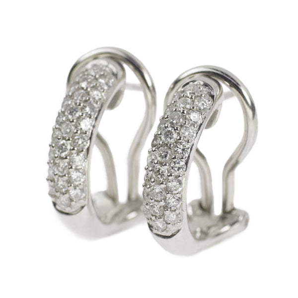 Vendome Aoyama K18WG Diamond Earrings 0.66ct Pavé 