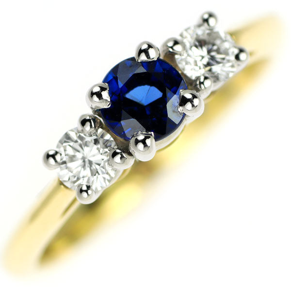 Tiffany K18/Pt950 Sapphire Diamond Ring 