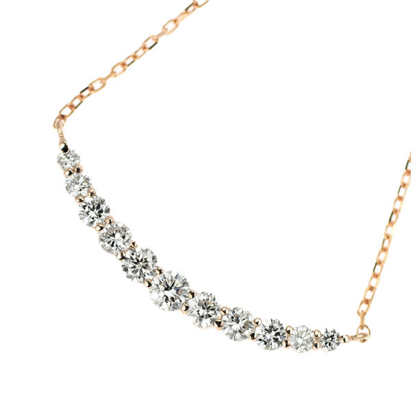 Vendome Aoyama K18PG Diamond Pendant Necklace 0.38ct 