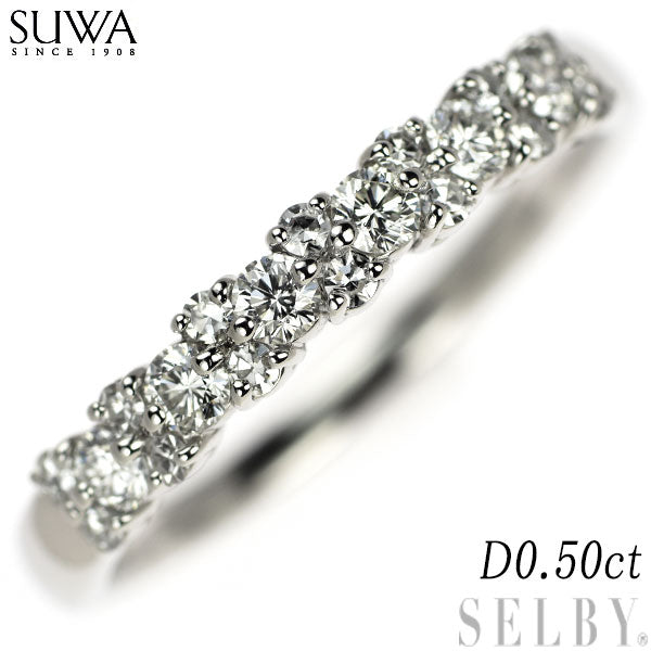 SUWA/諏訪貿易 Pt950 ラウンド/シングルカット ダイヤモンド リング 0.50ct