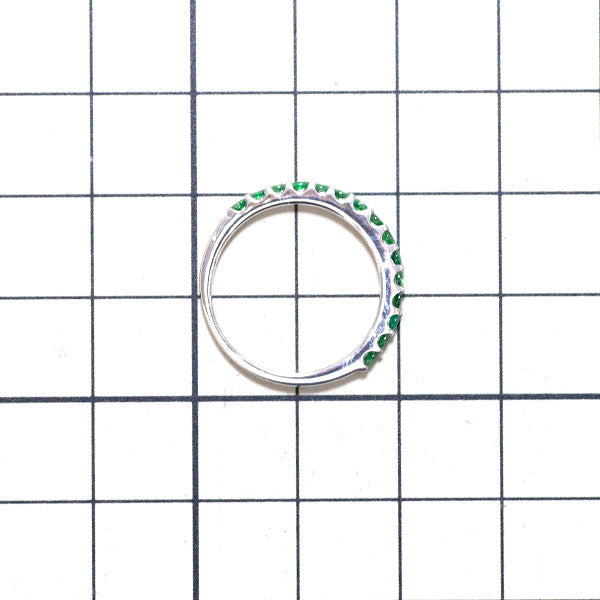 K18WG Green Garnet Ring 0.55ct Half Eternity 