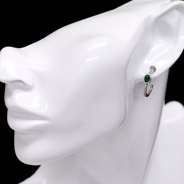 K18WG Green Garnet Diamond Earrings 1.02ct D0.40ct 