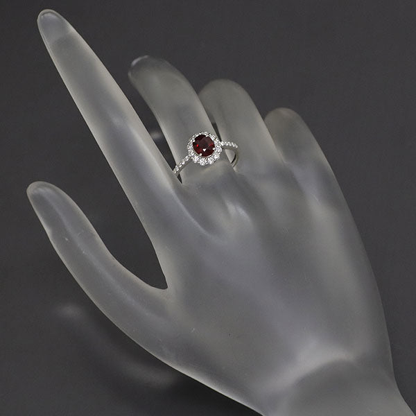 Pt900 Burmese unheated pigeon blood ruby ​​diamond ring 1.09ct D0.45ct 