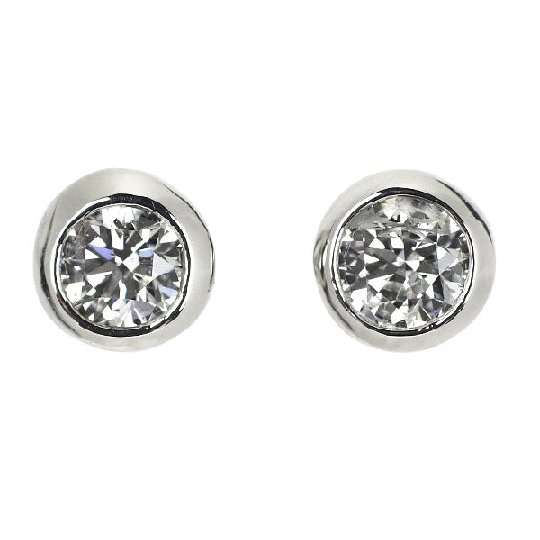 New Pt900/Pt950 Diamond Earrings 0.432ct E/F I1 EX/3EX 